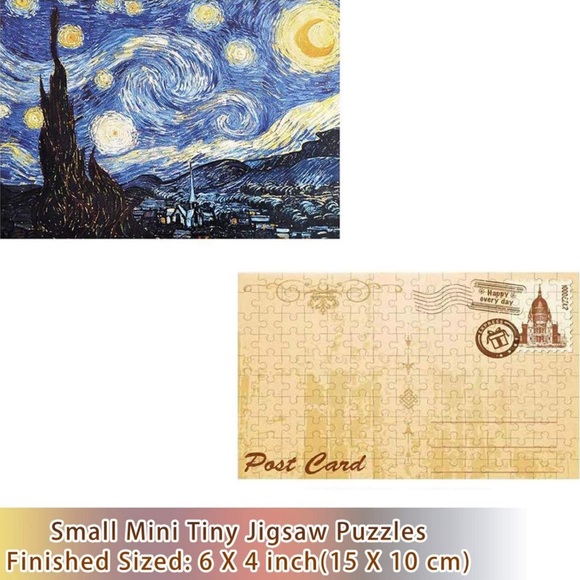 Van Gogh Jigsaw Puzzles Mini 3 Pk 150 Pieces Sunflowers Irises Starry Night NEW - Picture 5 of 12